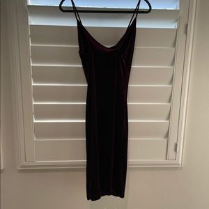 Lulus Velvet Slip Dress with Draped Neck